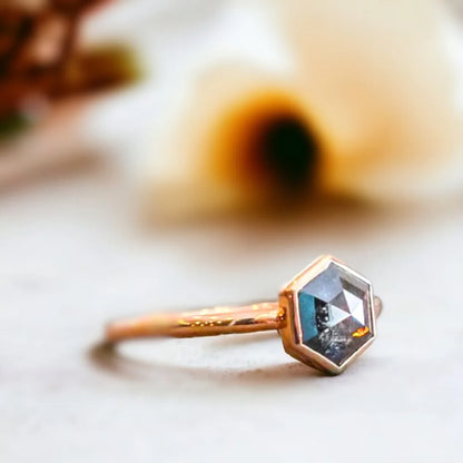 Apex Adornment Royal Flourish Salt and Pepper Diamond Ring