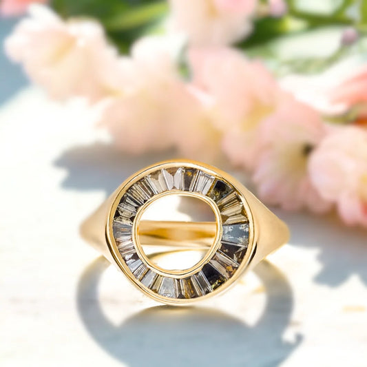Grey Baguette Diamond Sphere Ring – OOAK Skin Collection