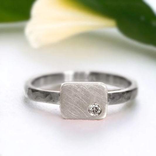 Rose Gold Solitaire Engagement Ring – Stackable Minimal Design