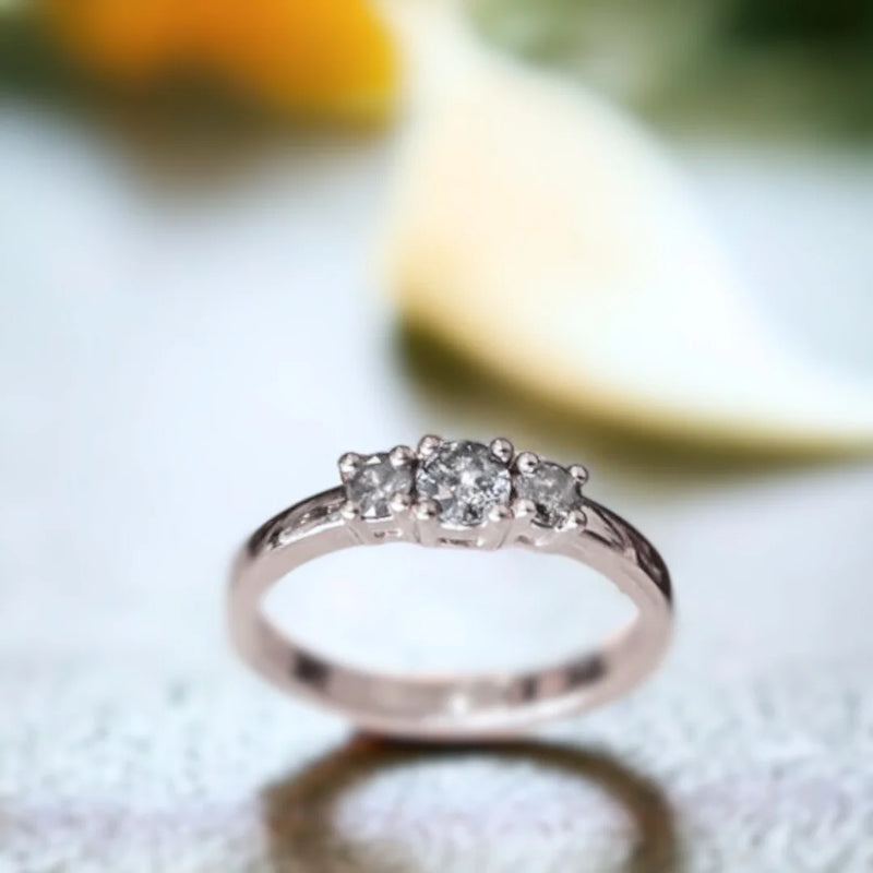 Beacon Of Love Diamond Ring, Blithe Serenade Natural Salt & Pepper Diamond Ring