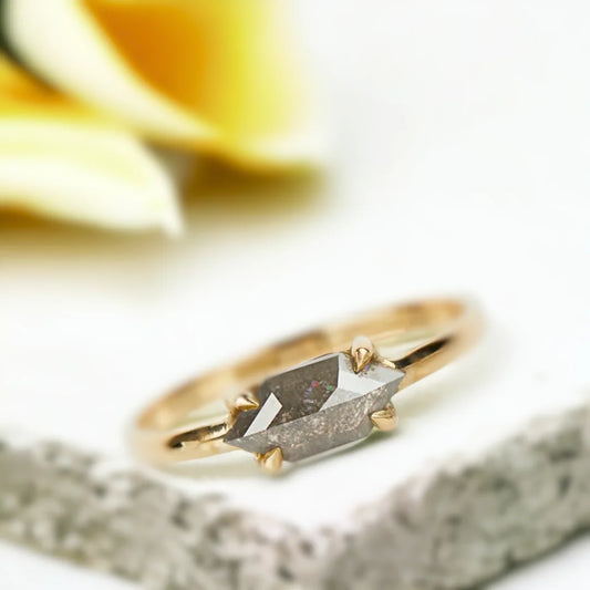 Sophia Perez Hexagon Diamond Ring Contemporary Geometric Jewelry
