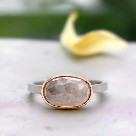 Elegant White Sapphire Ring – Handcrafted Minimalist Jewelry