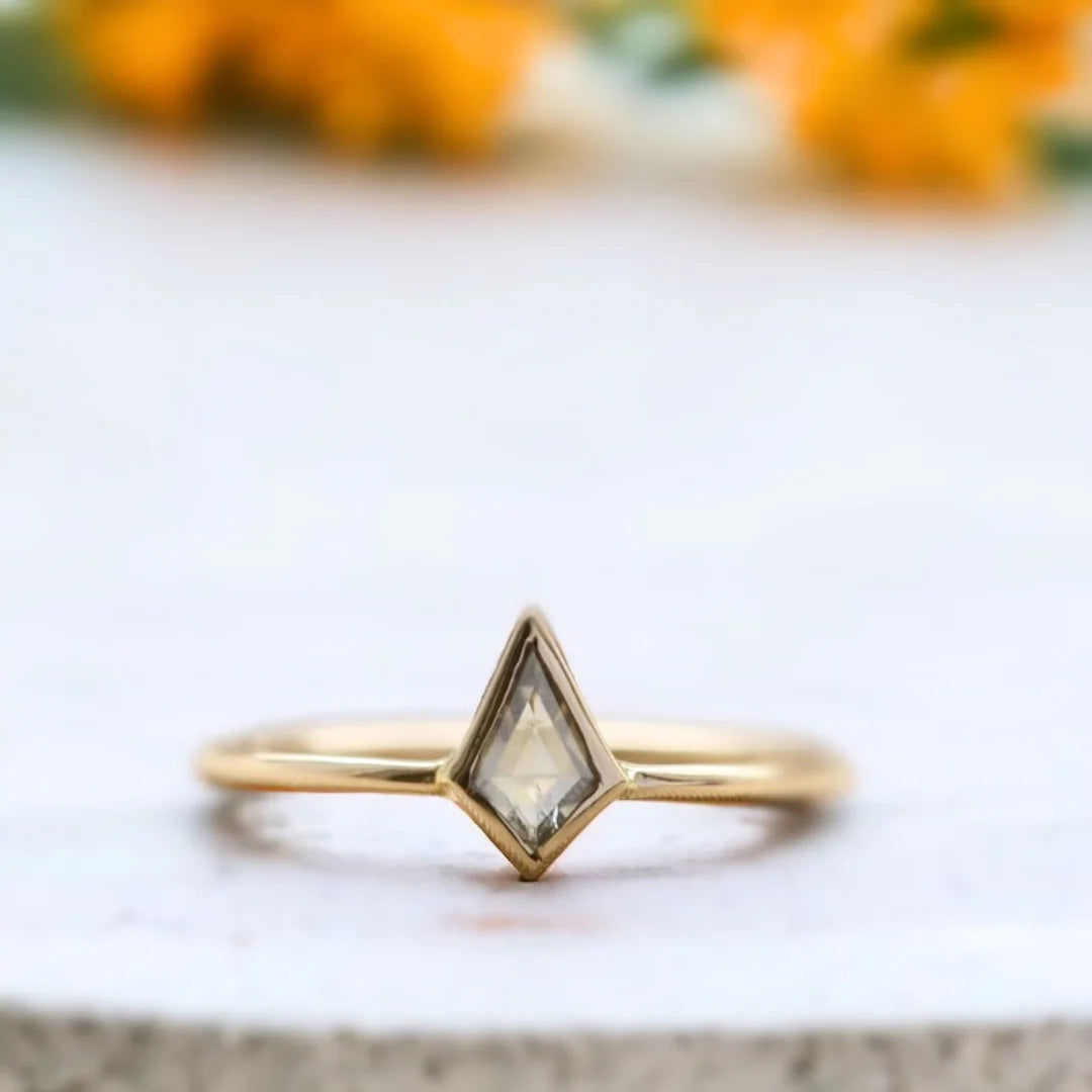 Dakota Kite Salt and Pepper Diamond Ring Minimalist Design