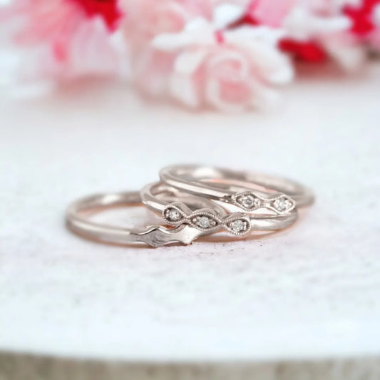 Handcrafted Antique Style Diamond Ring with Milgrain Detail