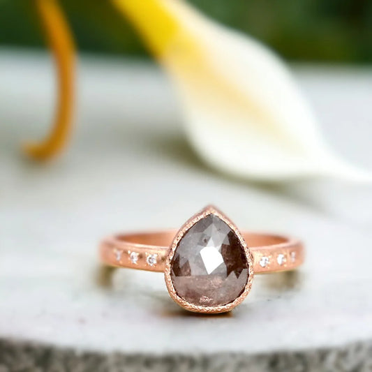 Translucent Grace Natural Salt and Pepper Diamond Ring