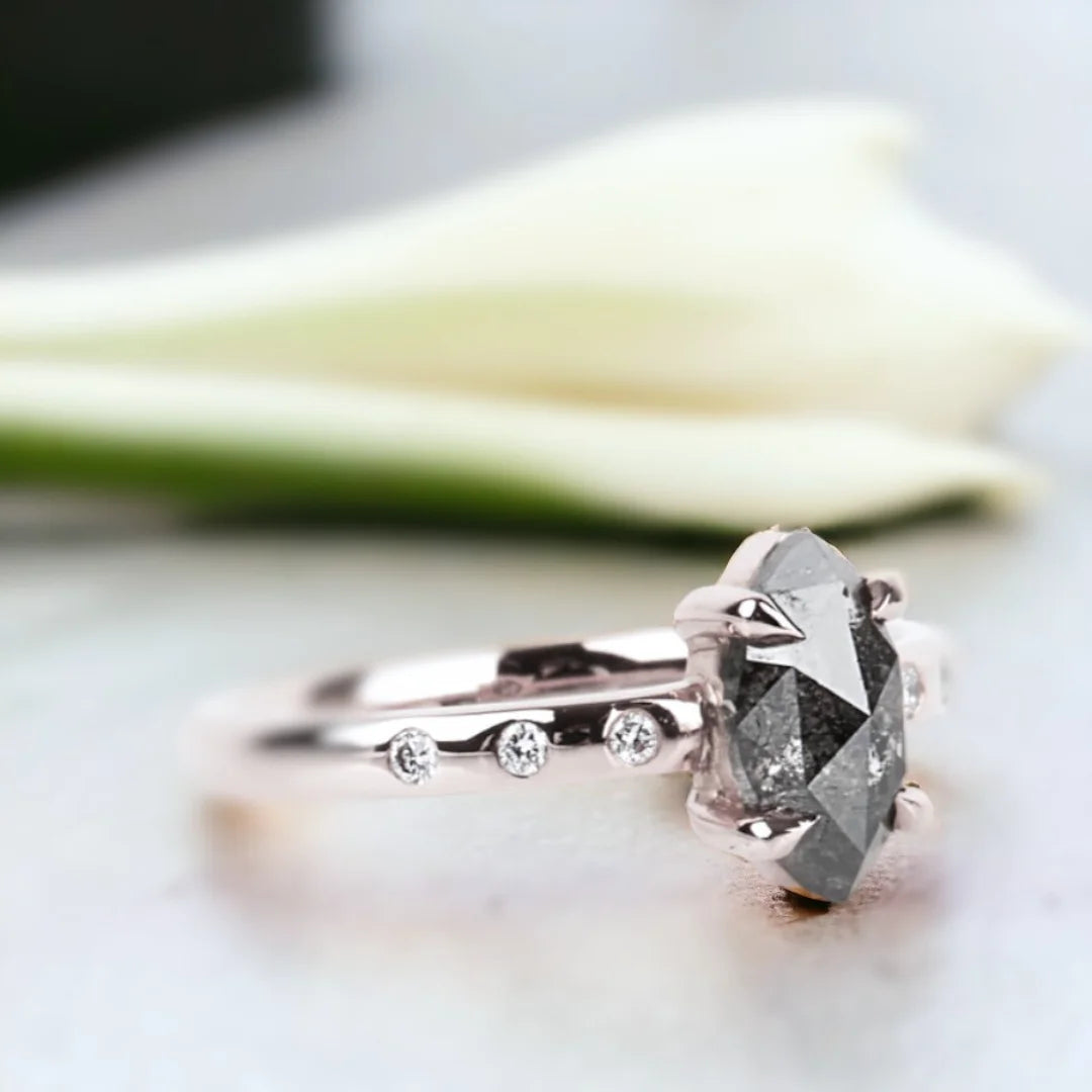 Black Diamond Wedding Rings Elegant Modern Band Design