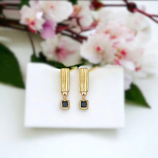Riva Black Diamond Earrings – Handcrafted Ethical Solid Gold