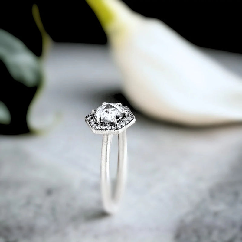 Wondrous Enchantment Natural Salt & Pepper Diamond Ring, Wanderlust Adventure Diamond Ring