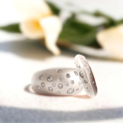 Platinum Diamond Dome Ring Resizable Luxury Band