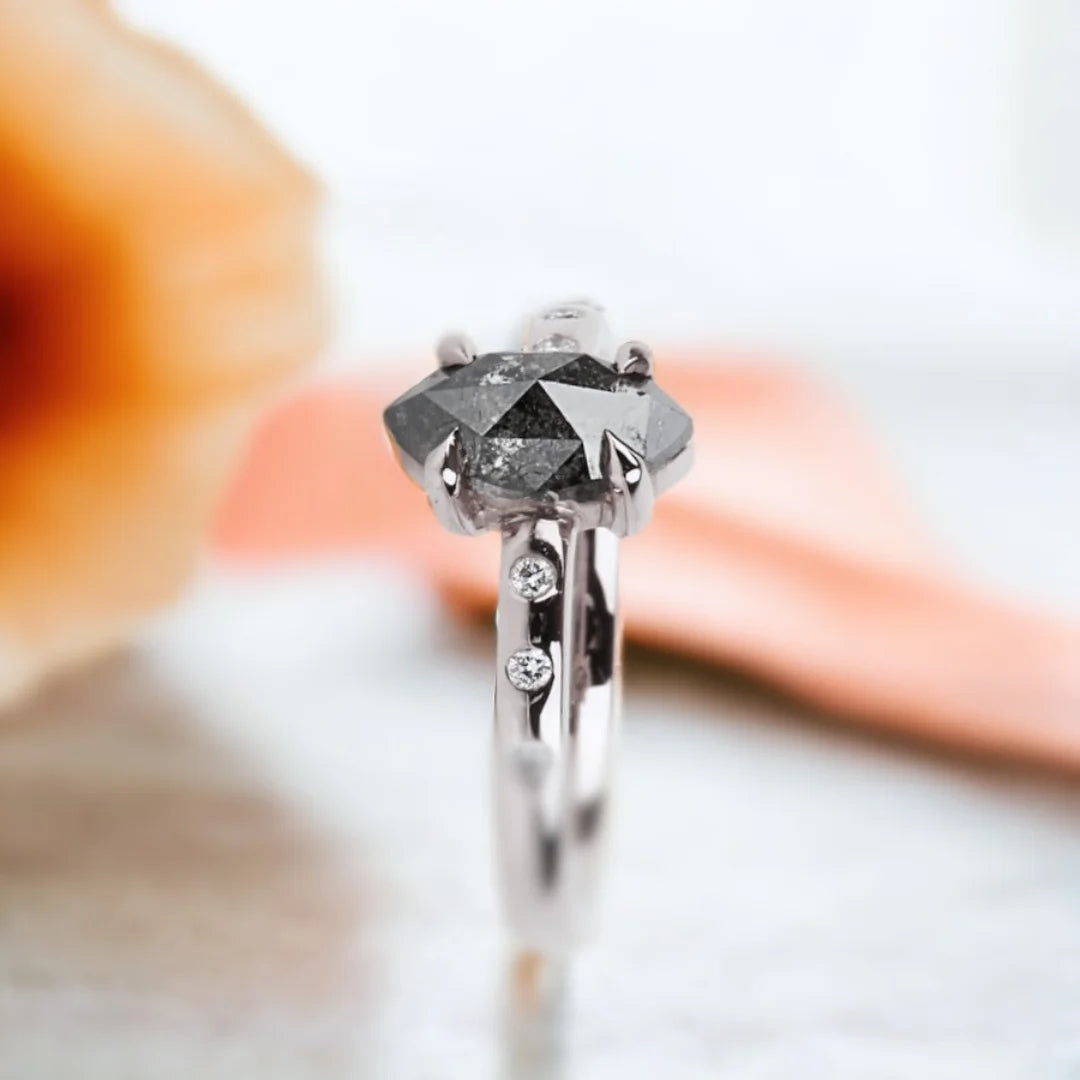 Black Diamond Wedding Rings Elegant Modern Band Design