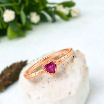 Ruby Heart Ring in Fairmined Gold Ethical Jewelry
