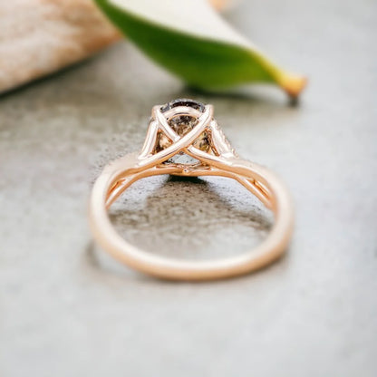 Salt and Pepper Diamond Engagement Ring Pearl of the Sky Design