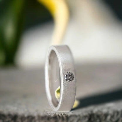 Rhythmic Romance Salt and Pepper Diamond Wedding Band Gold