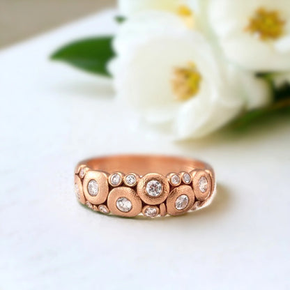 White Diamond Dome Ring Custom Designer Jewelry