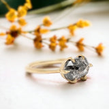 Exquisite Radiance Beyond Compare Diamond Ring, Zenith Sparkle Illuminate Love With A Natural Salt & Pepper Diamond Ring