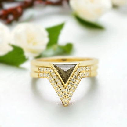 Jenny Triangle Diamond Engagement Ring Modern Geometric Design