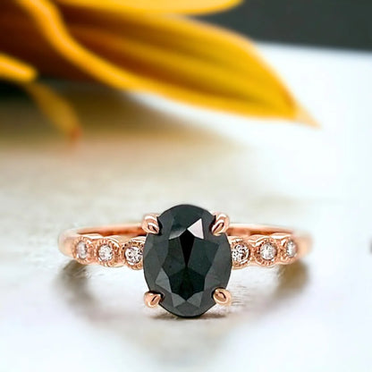 Yuletide Magic Salt and Pepper Diamond Engagement Zephyr Zirconia