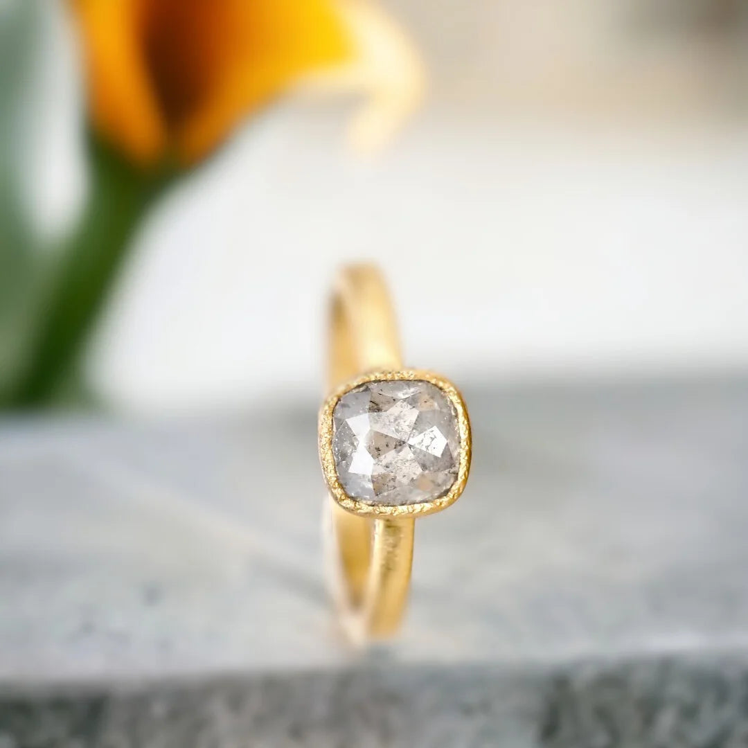 Salt and Pepper Diamond Ring Unforgettable Glamour Unique Beauty