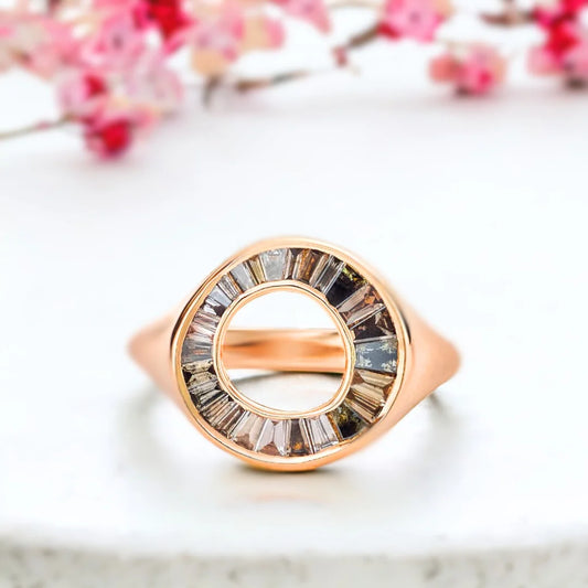 Grey Baguette Diamond Sphere Ring – OOAK Skin Collection