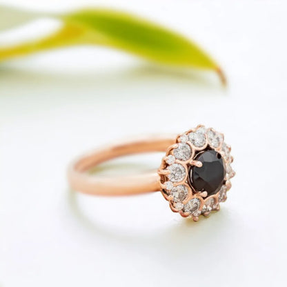 Black Diamond Engagement Ring White Aura Cali Design