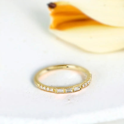 Primrose Diamond Band Modern Stackable Baguette Ring