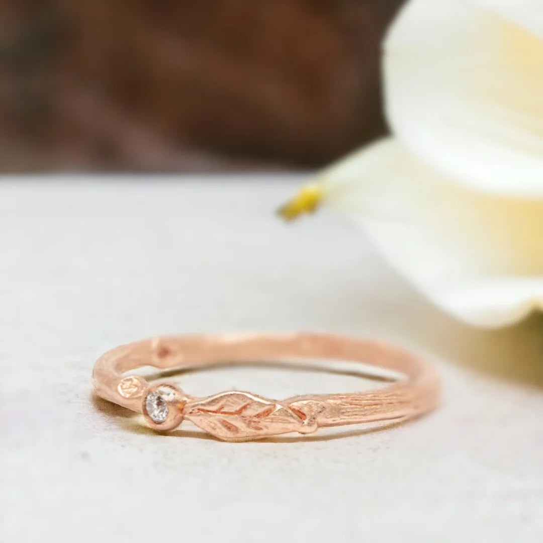Nature Inspired Stacking Rings Leaf Pod Twig Ethical Design