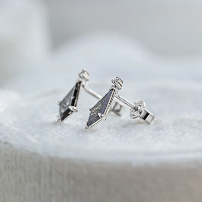 Geometric Kite Diamond Earrings White Gold Studs