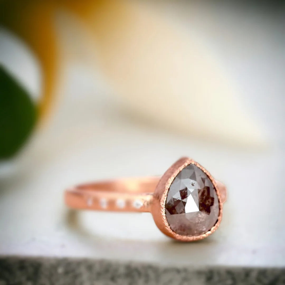 Translucent Grace Natural Salt and Pepper Diamond Ring