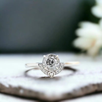Brighton Salt and Pepper Diamond Engagement Ring Set