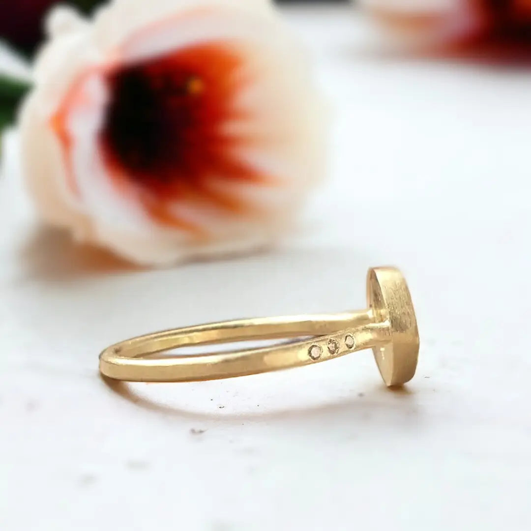 Maya Pear Shaped Cognac Diamond Engagement Ring in Fairmined Gold
