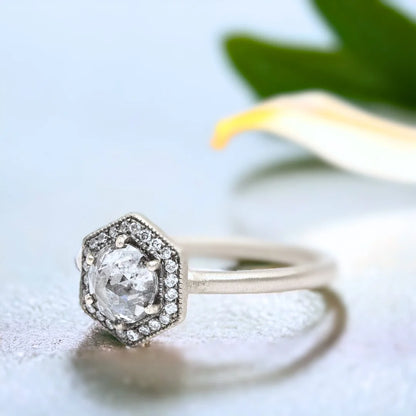 Wondrous Natural Salt and Pepper Diamond Ring Wanderlust Design