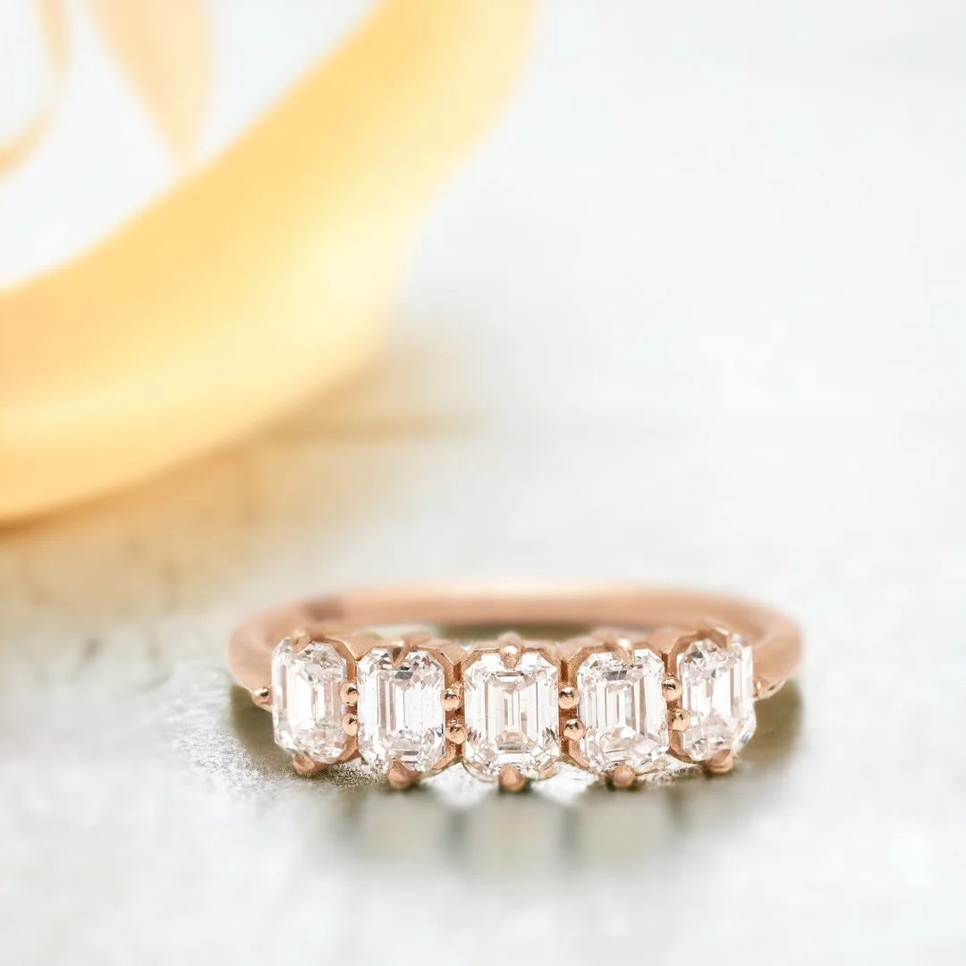 Ivory Gleam White Emerald Diamond Ring