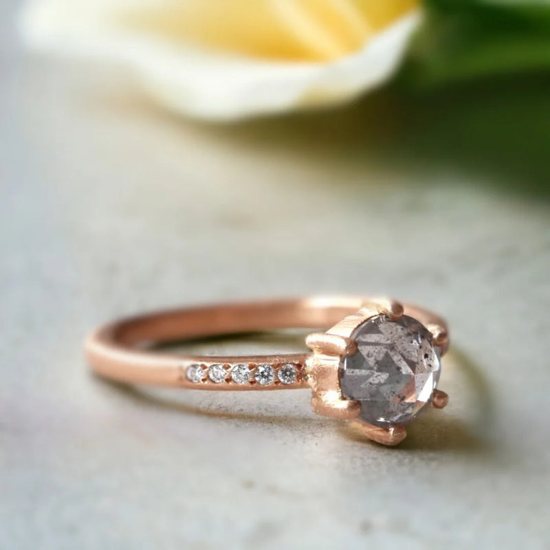 Mesmerizing Majesty A Natural Salt & Pepper Diamond Ring To Remember, Melodic Moonbeam The Meteorite Diamond Ring