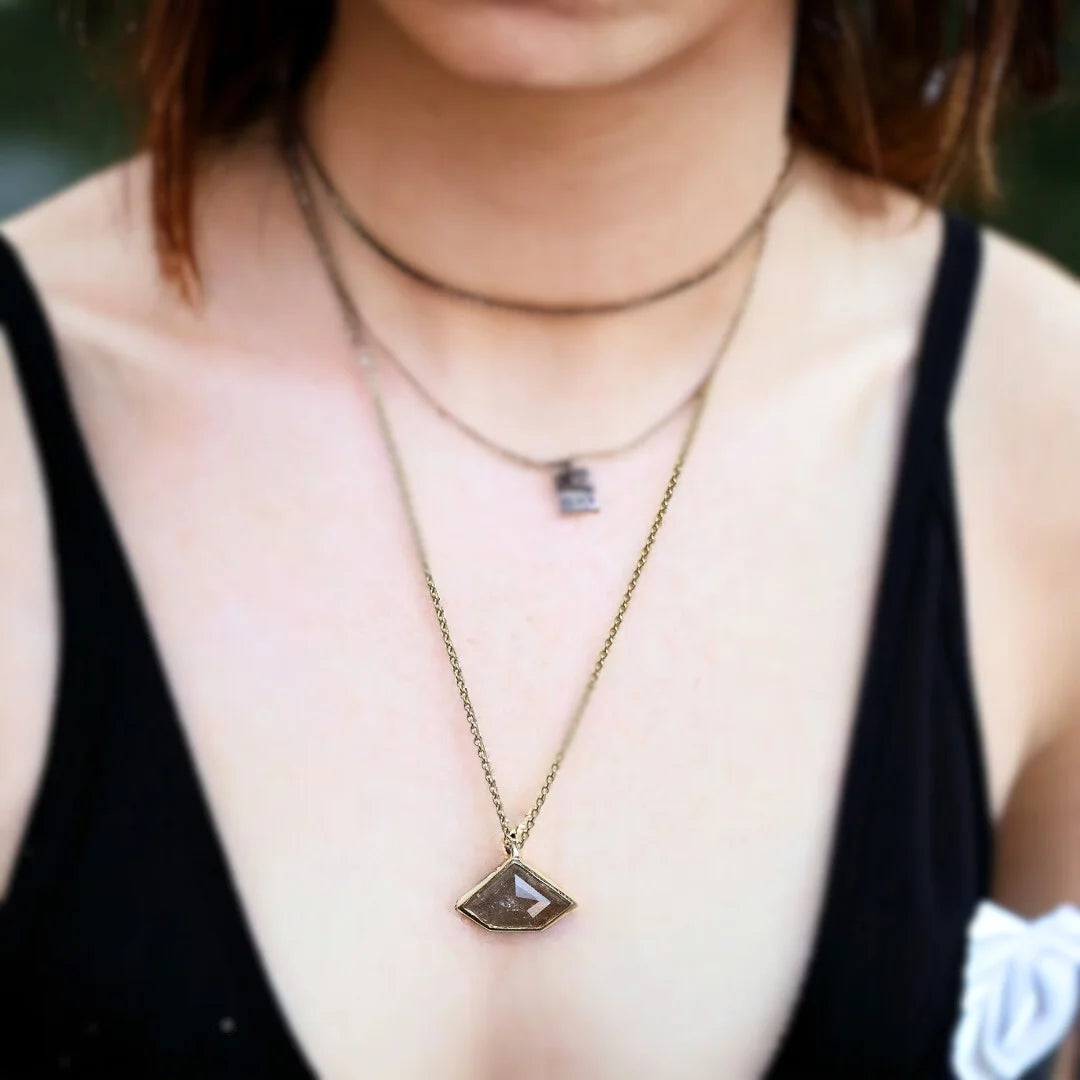 Shield Cut Diamond Pendant Necklace Fine Jewelry