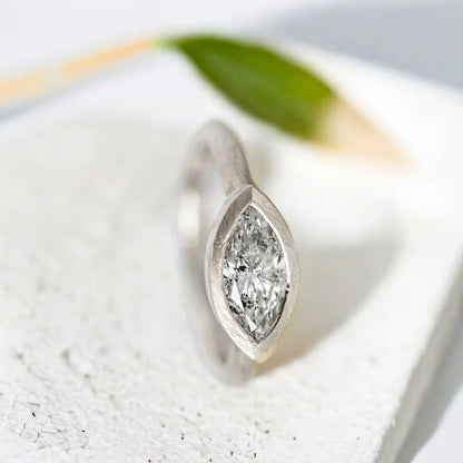 Salt and Pepper Diamond Frame Ring Elegant Design