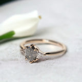 Prism Frost Natural Salt & Pepper Diamond Ring, Ethereal Elegance  Diamond Ring