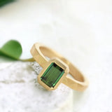 Serene Meadow Green Sapphire Ring, Nature's Elegance Green Emerald Ring