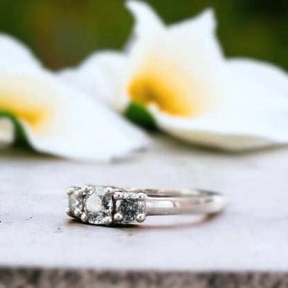 Beacon of Love Salt and Pepper Diamond Ring Blithe Serenade Design