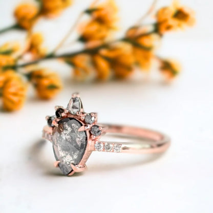 Diamond Pavé Open Cuff Stacking Ring Flush Set Band