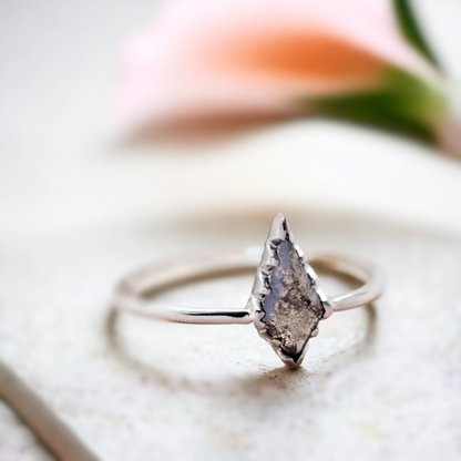 Breezy Bliss Salt and Pepper Diamond Kite Ring Handmade