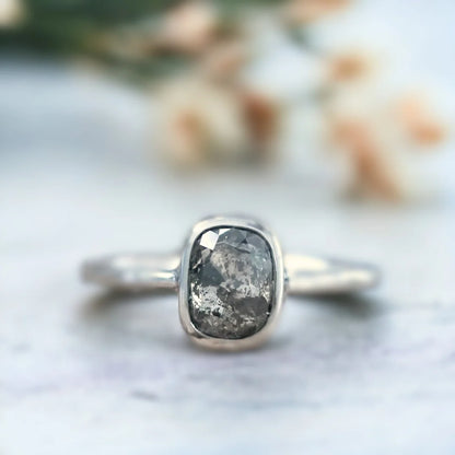 Cushion Rose Cut Diamond Ring Elegant Vintage Inspired Design