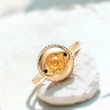 Golden Glow The Elegance Of Yellow Sapphire Ring, Amber Aura Yellow Sapphire Proposal Ring