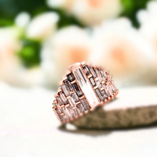 Ombre Baguette Diamond Ring – OOAK Medieval Castle Design