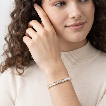 Baguette Cut Lab Grown Diamond Tennis Bracelet
