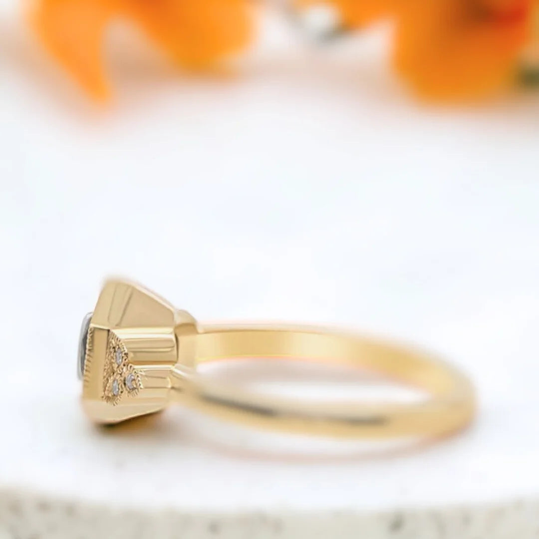Snowdrop Vintage Inspired Bespoke Ring Handmade Elegant Jewelry