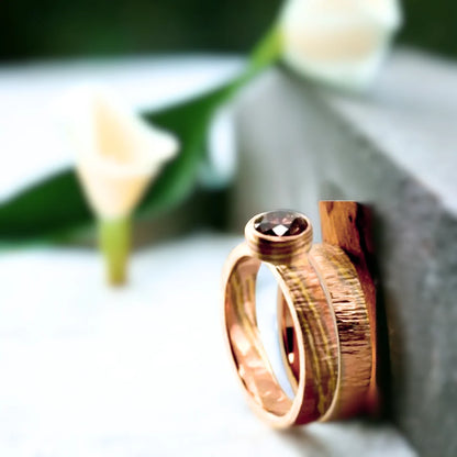 Mokume Gane Kushikino Solitaire Custom Diamond Engagement Ring