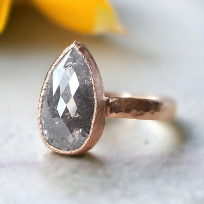 Glimpse of Glory Salt and Pepper Diamond Ring Luxe Natural Elegance