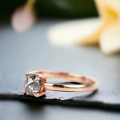 Opulent Orbit Salt and Pepper Diamond Ring Astral Elegance