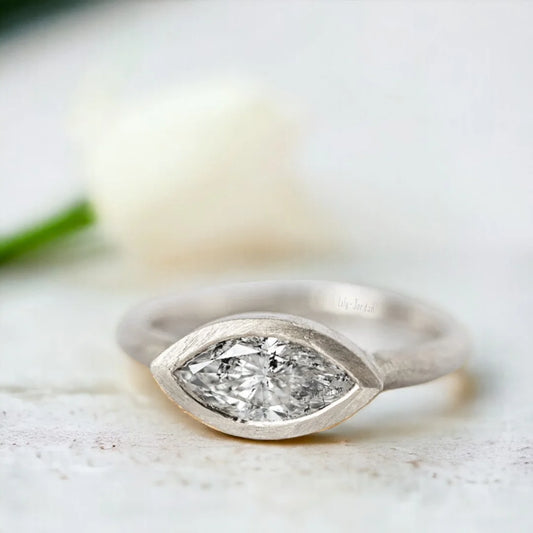 Salt & Pepper Diamond Frame Ring – Unique Elegant Jewelry
