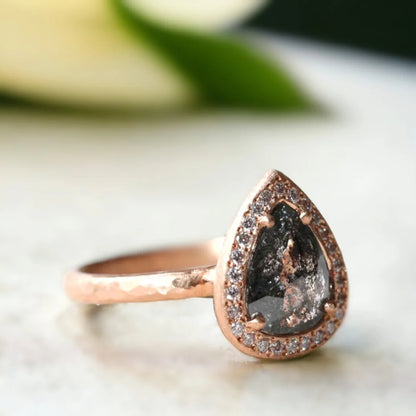Knightly Radiance Salt and Pepper Diamond Ring Natural Keepsake